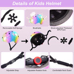 Kids Unicorn Helmet Set for Girls Age 3-8, Adjustable Protective Gear with Stickers for Roller Skates, Bicycle, Skateboarding, Scooter, Multiple Sports