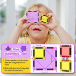 BAIJLE 46PCS Mini Magnetic Tiles, for Kids, Portable Magnetic Toys Travel Set with Iron Case for Kids Ages 4-8,Creativity Boosting Building Toys Set,Toddler Puzzle for Boys and Girls Ages 3+