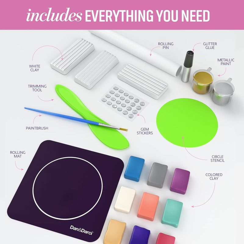 Craft 'n Clay - Jewelry Dish Making Kit for Kids 8-14 Years - DIY Crafts | Best DIY Arts & Crafts Kits - Birthday Gifts - Creative Toys for Preteen & Teenagers - Girl Birthday Gift Ideas for Ages 8-12
