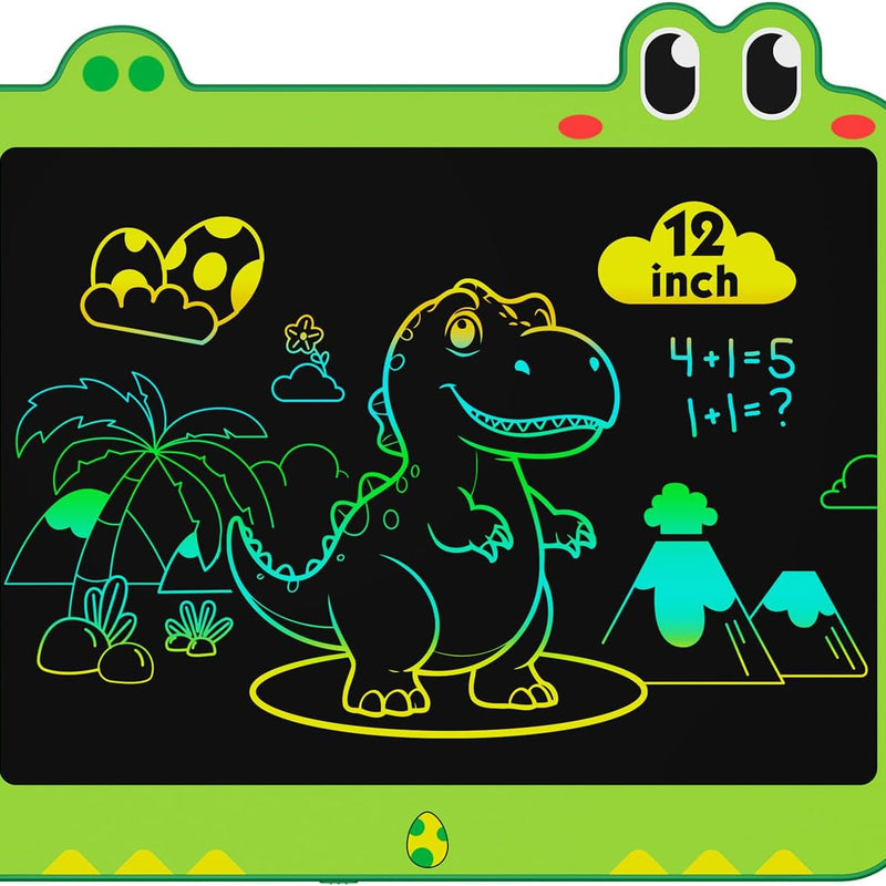 8.5 Inch LCD Doodle Board Tablet Toy - Green Dinosaur Drawing Pad for Kids 2-6 Years Old - Christmas and Birthday Gifts