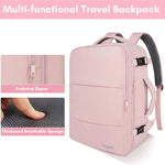 Taygeer Travel Backpack for Women, Carry On Backpack with Water Bottle Pocket & Shoe Pouch, TSA 15.6inch Laptop Mochila Flight Approved, Nurse Bag Casual Daypack for Weekender Business Hiking, Pink