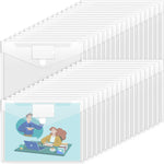 Sooez 10 Pack Plastic Envelopes File Folders, Clear Folder for Document US Letter A4 Size Poly Envelopes with Label Pockets for School Home Work Office Organizer, Clear