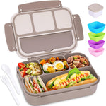 shell and turtle Bento Box Adult Lunch Box, Kids Lunch Containers for School with 4 Compartments, with Utensils, Sauce Jar, Muffin Liners, Microwave Safe, Navy