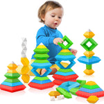Hieoby Montessori Toys for Toddlers Boys Girls Preschool Learning Activities 30Pcs Building Blocks Stacking Educational Toys STEM Toddler Manipulatives Birthday Gifts Toddler Toys for 3 4 Year Old