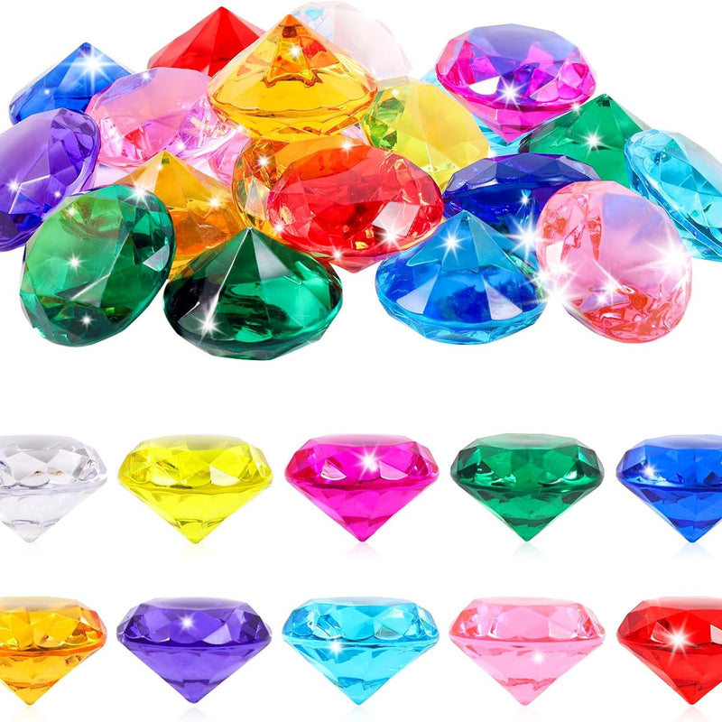 Large Gems Fake Plastic Gemstones Diamond Diving Toys for Kids Girls Princess Pirate Mermaid