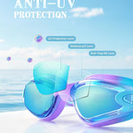 Aegend Kids Swim Goggles 2 Pack, Anti Fog&UV Swimming Goggles for Ages 3-15 | No Leak Comfortable Fit Pool Goggles with Silicone Seal, Ear Plugs and Nose Clip