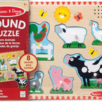 Melissa & Doug Farm Animals Sound Wooden Puzzle for Toddlers with Light-Activated Sounds, Music Learning Toy Ages 2+