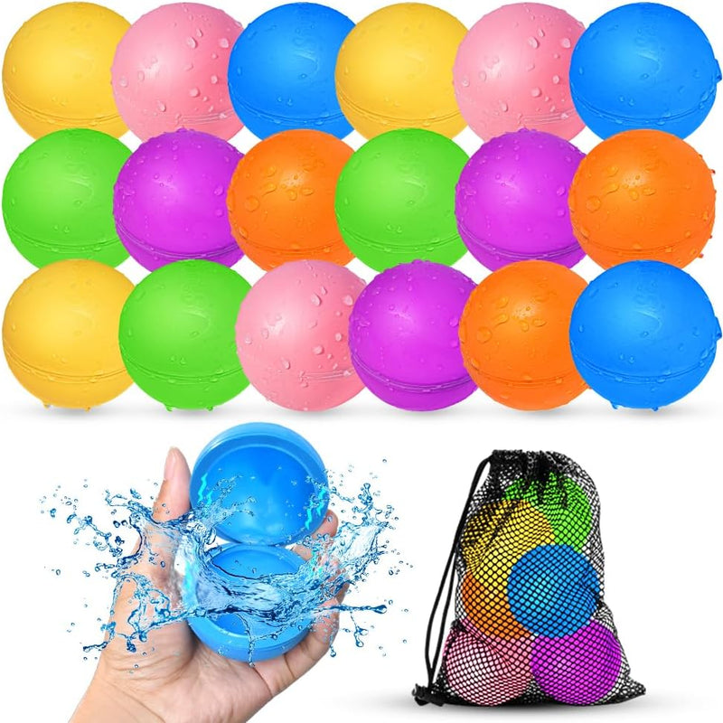 12Pcs Reusable Water Balloons, Pool Beach water Toys for Boys and Girls, Outdoor Summer Toys for Kids Ages 3-12