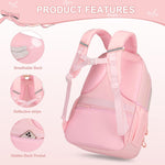 DIGOBAY Backpack for Girls, 3PCS Girls Backpack for School with Lunch Bag Pencil Case, Cute Kids Teens Bookbag for Kindergarten Elementary Preschool Middle School (Pink)