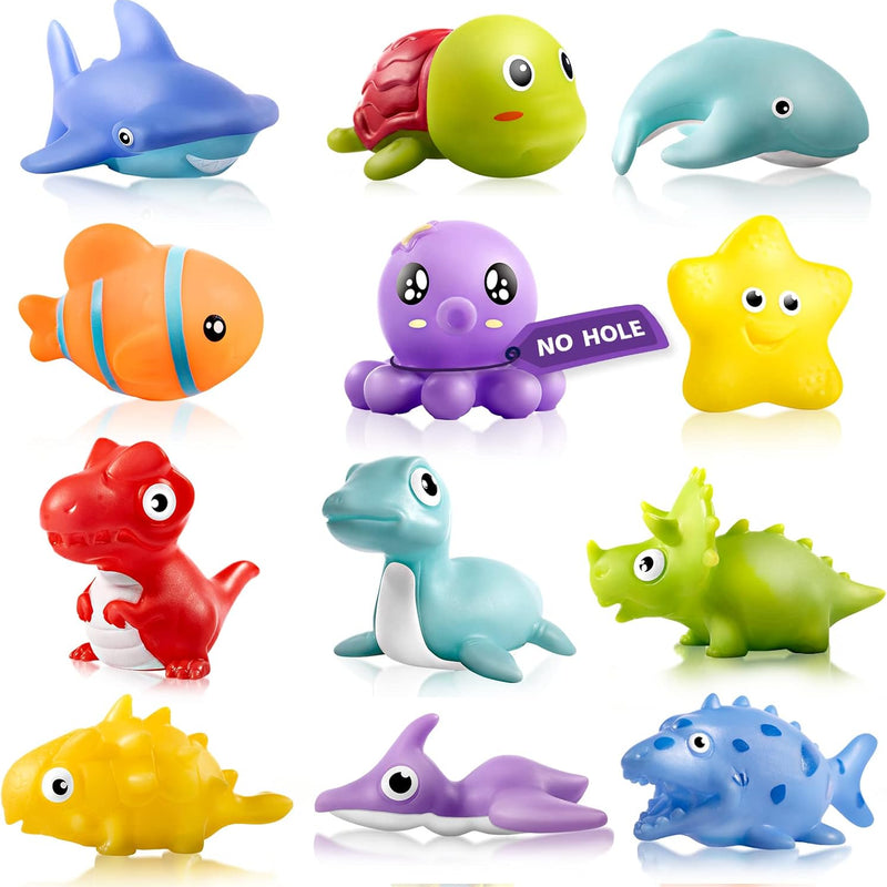 Hely Cancy Infant Bath Toys, No-Hole Design for Safe & Easy Cleaning, 18+ Months