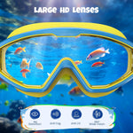 Kids Goggles Age 4-16, Anti-Fog UV 180°Clear View Kids Swim Goggles, 3 Pack Swimming Goggles Waterproof Pool Goggles
