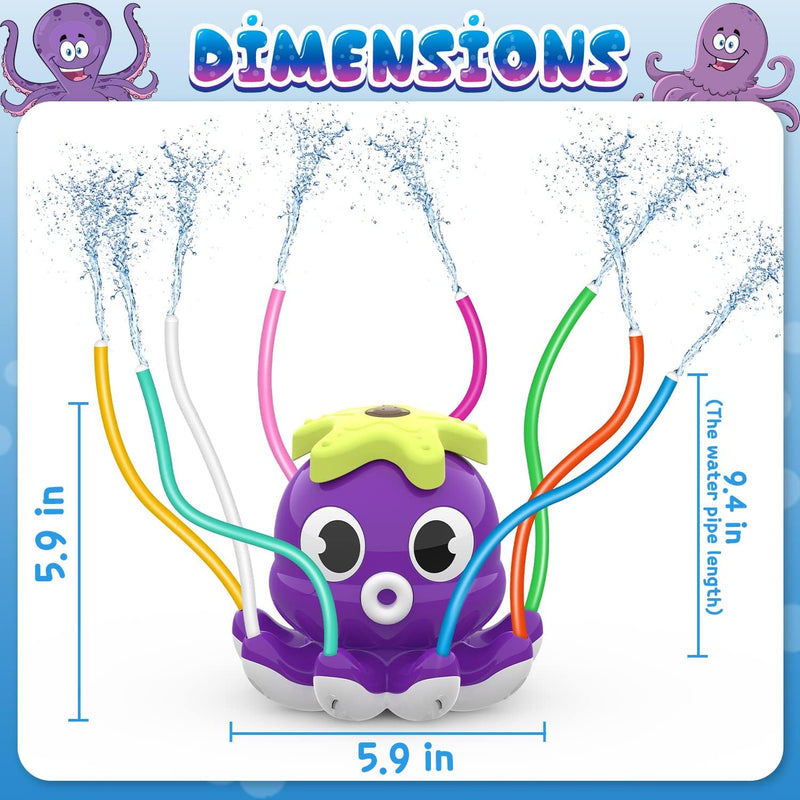 Outdoor Water Spray Sprinkler, Summer Outside Toys for Kids Toddlers | Backyard Games with 8 Wiggle Tubes, Attaches to Garden Hose Splashing Fun Toys for 3 4 5 6 7 8 Year Old Boys Girls Gifts