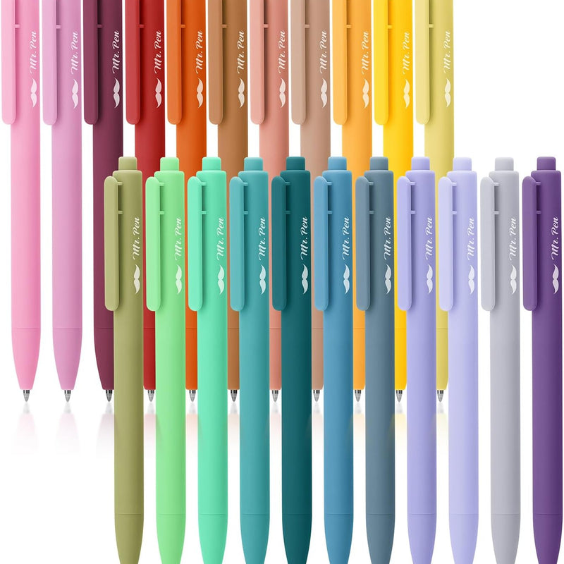 Mr. Pen- Retractable Gel Pens, 12 Pack, Colorful Ink, Fine Point 0.7mm | Fast Dry, Smooth Writing, Cute Pens for Drawing, Writing Planner and School Supplies