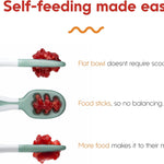NumNum Baby Spoons Self Feeding 6 Months, 6-Pack Rainbow | First Stage Silicone Pre Spoon Utensils For Baby Led Weaning, BPA Free Baby Feeding Essentials, Dishwasher Safe