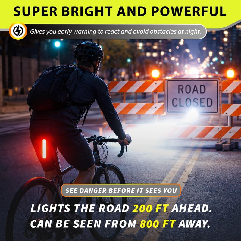 Water-Resistant Bike Light Set for Night Riding, USB Rechargeable Front and Rear Lights with Bell for Safety, 4+5 Modes for Men, Women & Kids