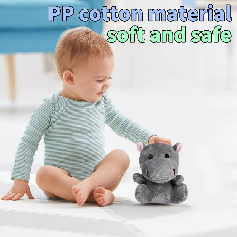 12 Pack Small Stuffed Animals Bulk, 4.5 Inch Mini Plush Toys, Treasure Box Toys for Classroom, Party Favors for Kids, Plush Keychain, Claw Machine Prizes, Baby Shower Decorations
