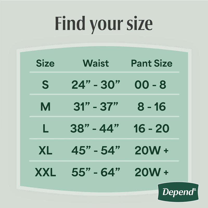 Depend Fresh Protection Adult Diapers for Women, Large, 28 Count