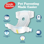 Simple Solution Female Dog Diapers, Disposable Dog Diapers, L/XL, 30 Count | Dog in Heat, Potty Training, Incontinence Support, Leak Proof, Puppy Training, Disposable Protection, Secure Fit, 18-27 Inch