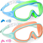 Keary 2 Pack Kids Swim Goggles for 3-15 UV Protection Anti-Fog Pool Water Swimming Goggles for Boys Girls Youth Toddler