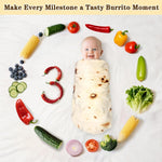 mermaker Burritos Tortilla Swaddle Blanket Baby for Toddler Newborn, 285 GSM Soft Flannel Taco Wrap Blanket Funny Gifts for Baby Shower Boys Girls, 36 inch