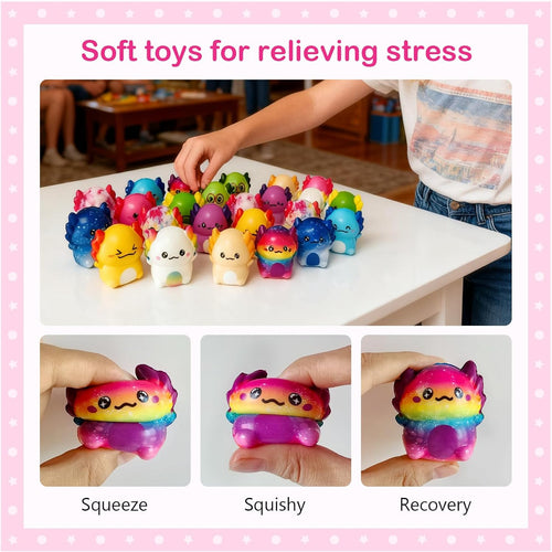 12PC Axolotl Squishy Toys – Soft Slow Rising Stress Relief Sensory Fidget Toys for Kids Girls – Classroom Rewards, Birthday Party Favors, Treasure Box Prizes