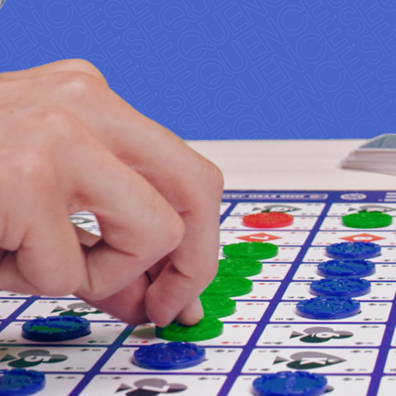 Jax SEQUENCE Game with Folding Board, Cards, and Chips for 2-12 Players, Ages 7 and Up