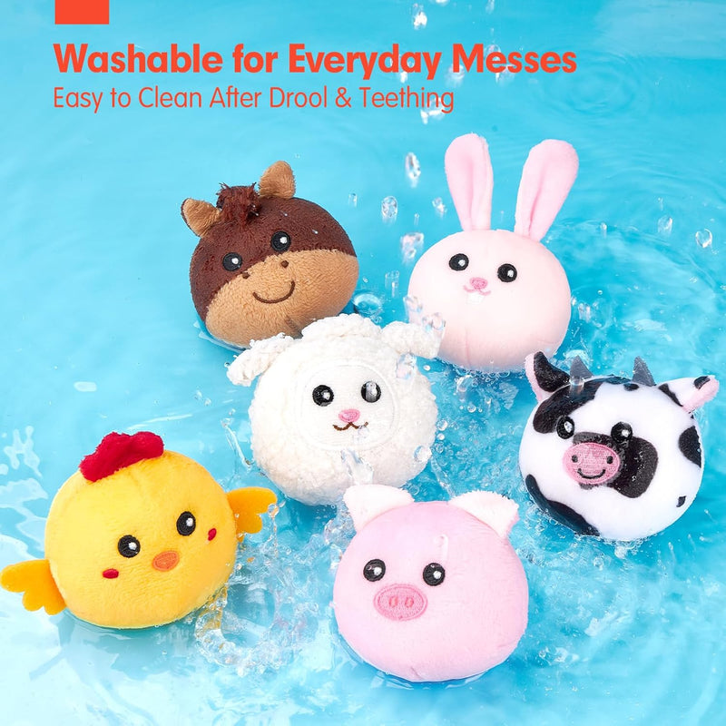 hahaland Surprise Barn Stuffed Farm Animals Montessori Toy for 6 Month Old Babies