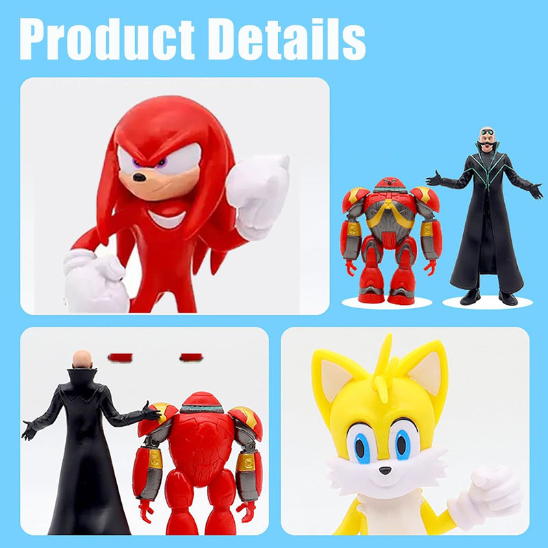 Hedgehog Action Figure, 6.5in Hedgehog Style Statue Handcrafted Collectible for Display (8PCS)