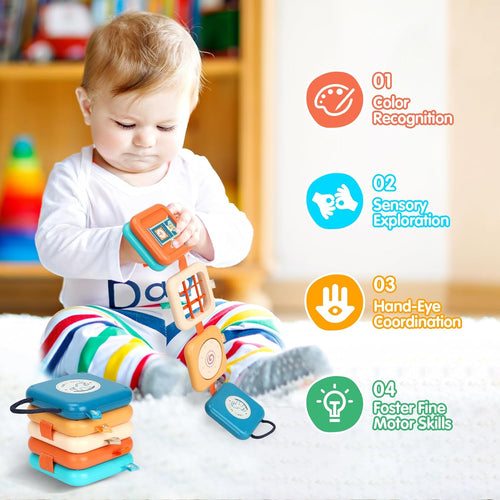 Montessori Busy Board for 1 Year Old Toddler, Travel Toys for Plane Car
