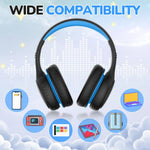 JoySpark Kids Bluetooth Headphones, 60 Hours Playtime, Bluetooth 5.4 Kids Headphones Wireless, Type-C Fast Charging, 85/94dB Volume Limited, Foldable Toddler Wireless Headsets with Mic-Black Blue