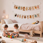 CERETIA 80" 2-Pack Cotton Hanging Storage Chain For Stuffed Animals Storage with 20 Metal Clips, Stuffed Animal Organizer Chain for Wall Corner Nursery Play Room, White