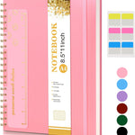Spiral Notebook Journal 8.5” x 11”, A4 Large Pink Notebooks for Women Men, College Ruled Lined Journal, 100 GSM Paper, Plastic Hardcover Spiral Bound Journals for Work School Note Taking Business