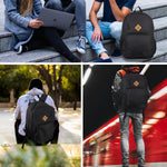 KEOFID Travel backpack for Men and Women, Anti Theft Laptop Backpack with USB Charging Port for Work, Large Bag for College, Carry-on Backpack with Luggage Strap, Water Resistent(Black)