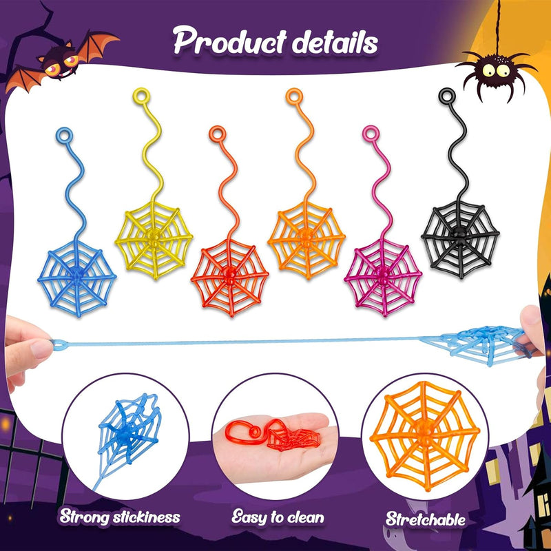 30-Piece Sticky Spider Web Hands: Fun Halloween Party Favors, Classroom Prizes, Goodie Bag Stuffers