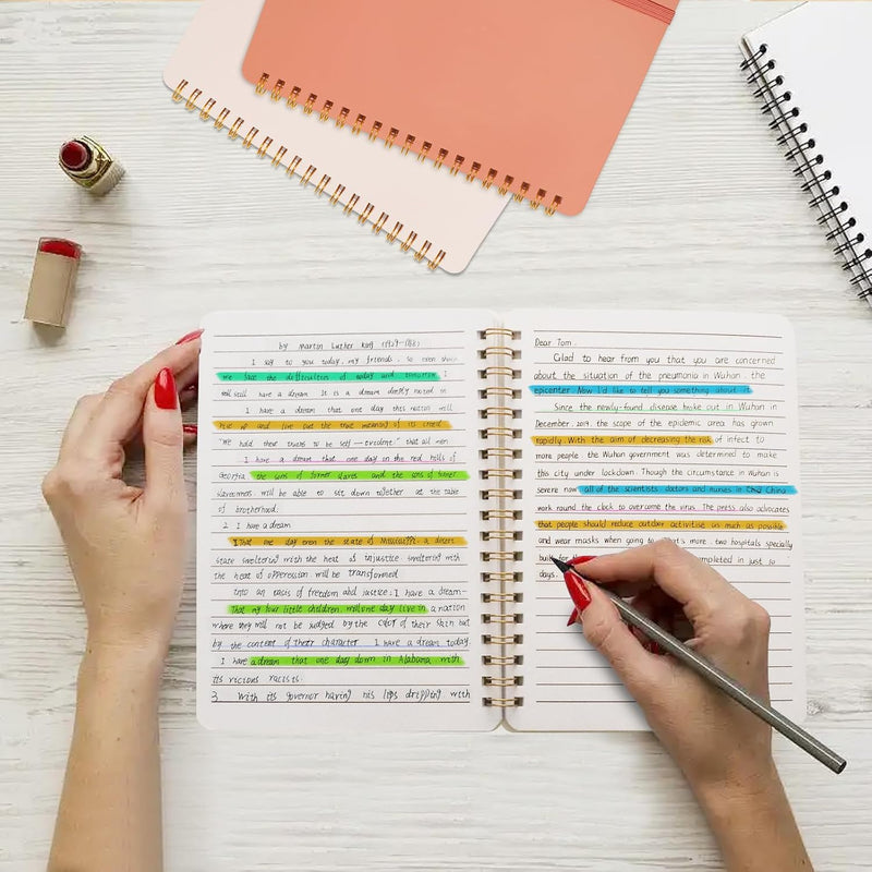 4 PCS Small Spiral Notebook 5x7, Spiral Journal Notebook, Notebooks for Work, Note Taking, School, Small Notebooks 5x7 with Strap, Cute Notebooks for Women 50 Sheets