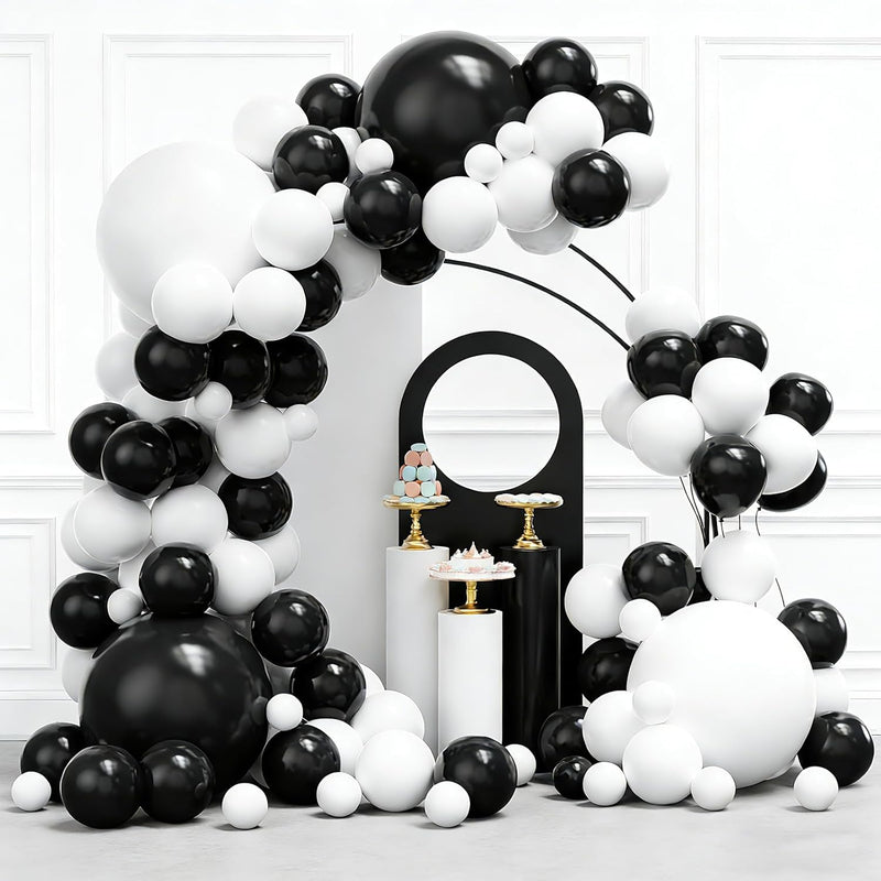 Black Gold Balloons Garland Arch Kit 134pcs Different Size Party Decorations Supplies