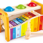 Hape Pound & Tap Bench with Slide Out Xylophone - Award Winning Durable Wooden Musical Pounding Toy for Toddlers