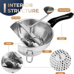 Stainless Steel Food Mill With 3 Milling Discs,Ergonomic design Rotary hand crank Food Mills For Tomato Sauce,Potatoes,Jams,canning, Dishwasher Safe,Includes Multifunctional Spoon,Blue D