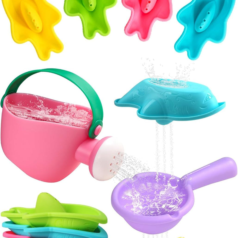 Baby Bath Toys, Mold Free Bath Toys Toddlers 2-4 | Stacking Boat Sensory Water Table Toys and Toddler Pool Toys as Gifts for Boys and Girls Ages 1-3