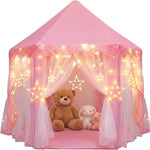Orian Princess Tent for Kids, Toddler & Kids Pink Play Tent Indoor & Outdoor Princess Castle Fort for Girls and Toddlers Ages 2-7, 55”x53”, LED Star Lights, Children’s Toys and Gifts for Girls