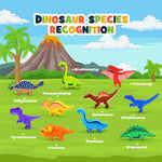 IPOURUP Dinosaur Blocks for Kids 3-5 Wooden Stacking Montessori Toy for 3 4 5 6 7 8 Year Old Boys and Girls