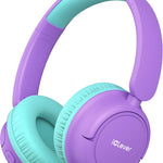 iClever BTH22 Kids Bluetooth Headphones, 60H Play Time, 74/85 dBA Safe Volume, Bluetooth 5.4, USB C, Over Ear Kids Headphones Wireless with Mic AUX Cord for iPad/Tablet/Travel/School (Bright Pink)