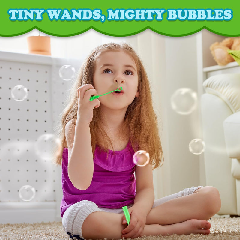 32-pack mini bubble wands for kids, 4.2 inches, 8 colors, non-toxic, toddler-friendly party favor supplies