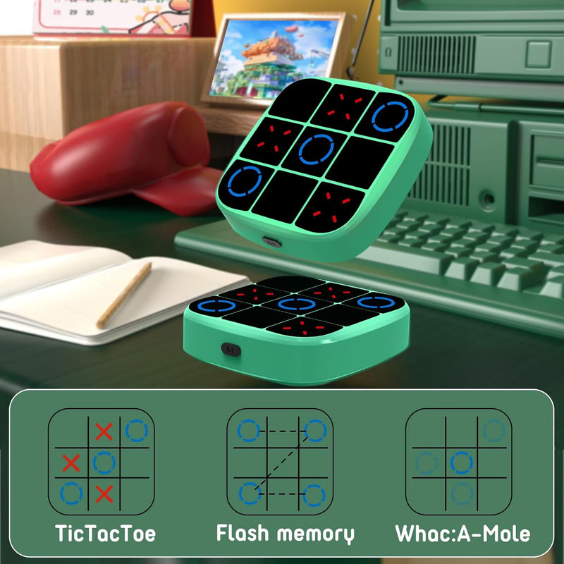 4-in-1 Tic-Tac-Toe Bolt Game: Handheld Puzzle Console for Educational & Memory Growth