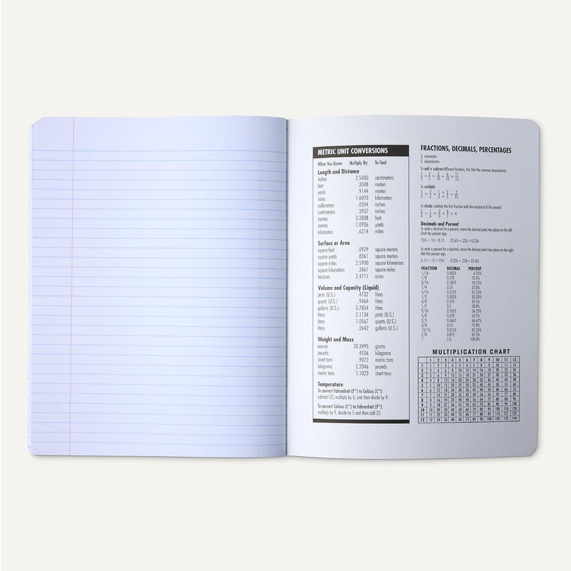 Amazon Basics Composition Notebook, College Ruled, 100 Sheets, 9.75" x 7.5", Assorted Marble Colors, 4-Pack