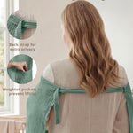 Blissful Diary Muslin Nursing Cover for Breastfeeding, Breathable Breastfeeding Cover up with Arch Neckline for Women, Nursing Apron (Roman Green)