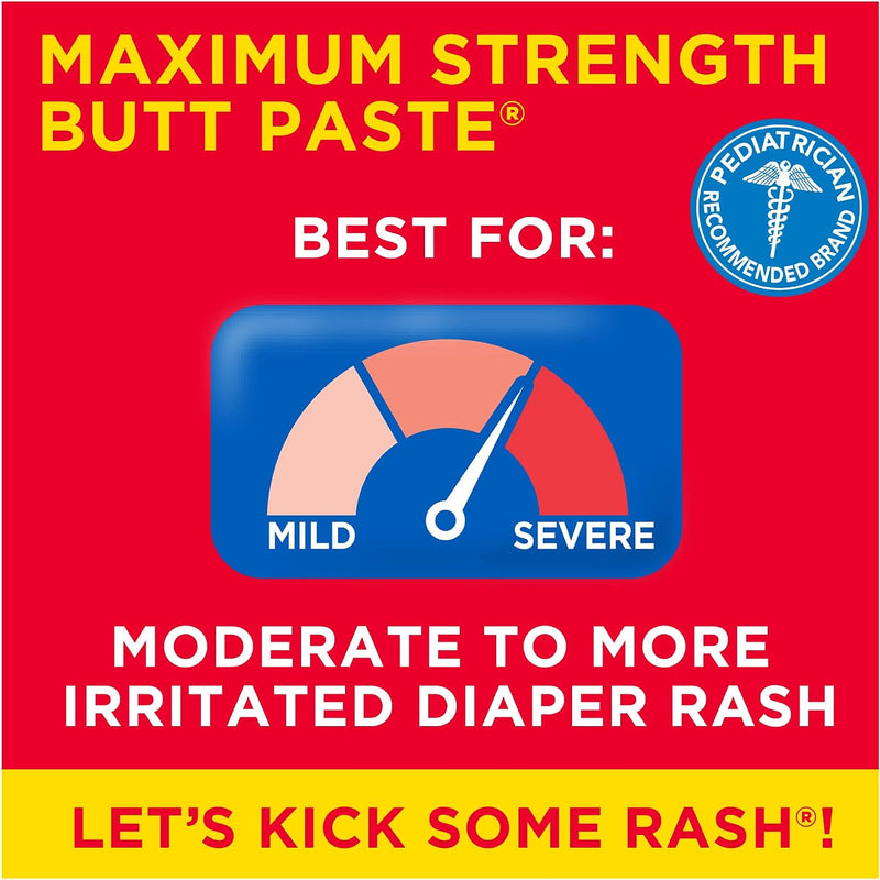 Boudreaux’s Butt Paste Maximum Strength Diaper Rash Cream, 2oz & 14oz | Diaper Cream for Baby, Ointment With Zinc Oxide, Fast Relief, Overnight Protection, Moderate to Irritated Diaper Rash