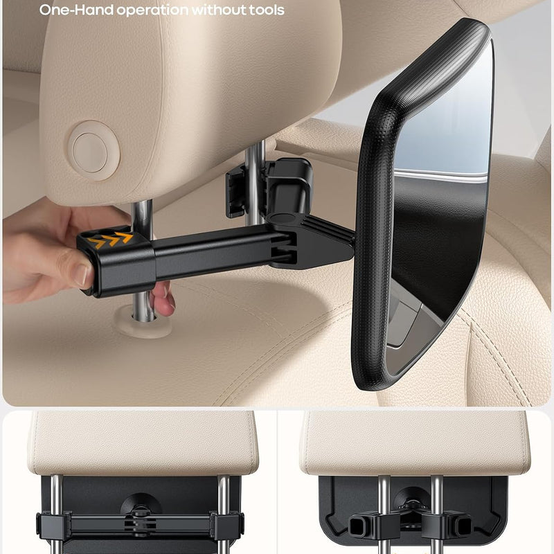 Lamicall Backseat Baby Car Mirror, Safe Never Shake & Fall, Wide Clear View | Never Shake, Safest Acrylic Rear Facing Car Seat Mirror, 3S Access, 360° Rotation, Wide Clear View, Newborn Baby Accessories