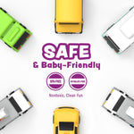 Tub Works® Vehicles™ Bath Cars | Mold-Free, Soft, Squeezable & Floating Bath Toys for Babies & Toddlers