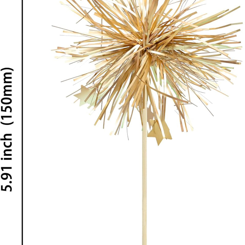 30Pcs Foil Firework Cupcake Toppers: Premium Decorations for Birthdays, Parties & Desserts